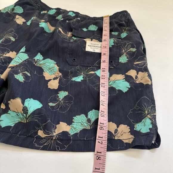 Quicksilver Waterman Collection Swim Trunk Mens Large Hawaiian Shorts Beachy - Picture 8 of 11